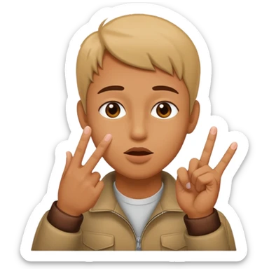 Classic emoji holding two fingers together he just kissed into the air in solitude sticker