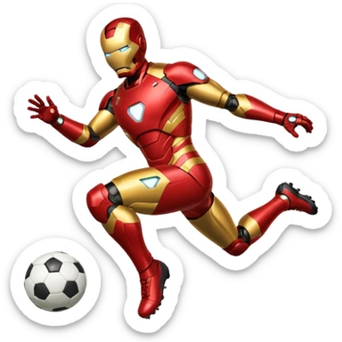Iron man scoring a goal sticker