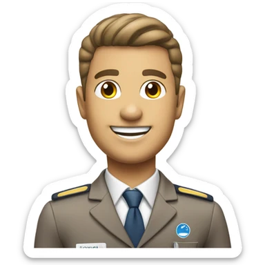 Male flight he attendant sticker
