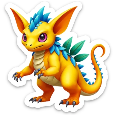 Colorful Exotic Pokémon-Digimon-Monster-Beast-Fakémon-hybrid-creature (full body) sticker