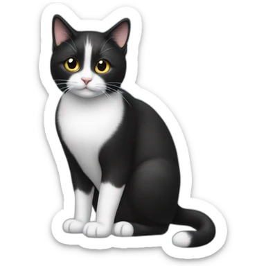 Cute Tux cat,The tail is always raised, and the tip of the tail is a small white ball. sticker