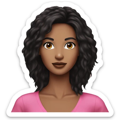 Realistic victoria secret model black hair brown eyes  sticker