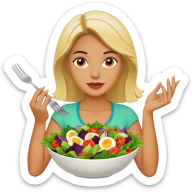 women eating healthy food sticker