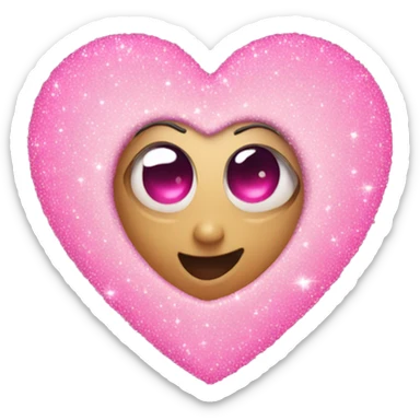 Sparkly pink heart sticker