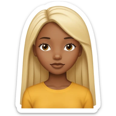 Black girl with long straight blonde hair sticker