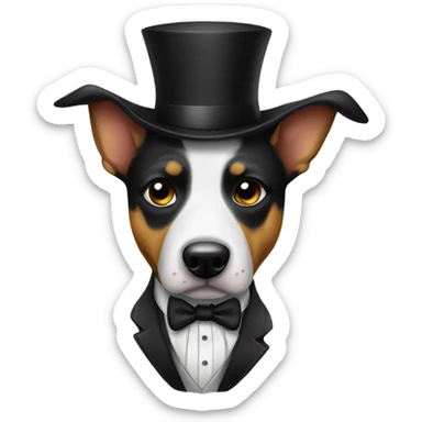 Sad cattle dog in tuxedo sticker