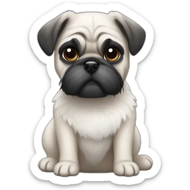 pug x schnauzer with white furr sticker