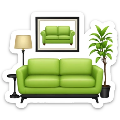 living room in ios emoji style

no TV, and make the couch a light green color sticker