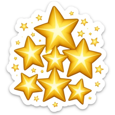 cluster of sparkling stars icon sticker
