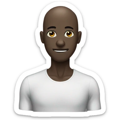 skinny black guy with mask no hair sticker