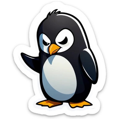 An angry penguin sticker