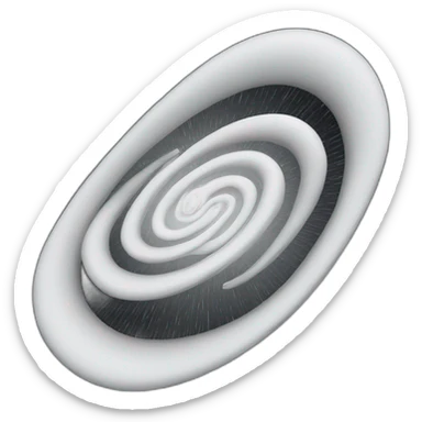 white 3d spiral on black hole background sticker