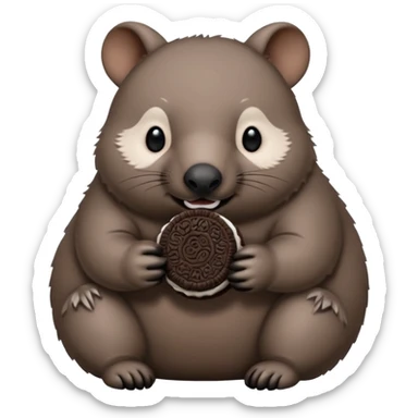 Wombat eating a oreo sticker