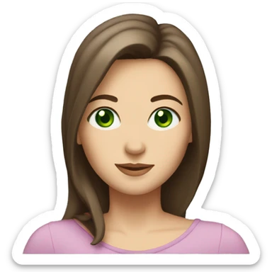 shoulder length straight brown hair, green eyes, 42 year old pretty princess sticker