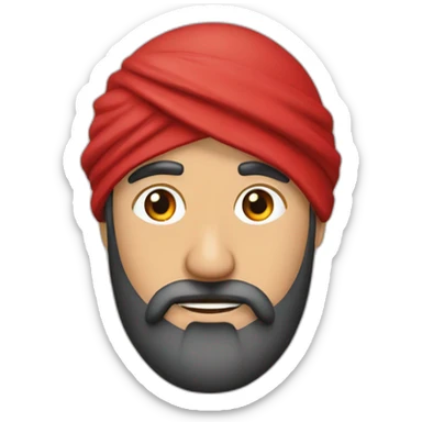 Arabe ave bouton rouge en main sticker