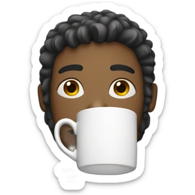 Swimming man with a mug sticker