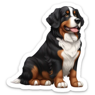 bernese mountain dog with black-brown-white merle dachshund sticker