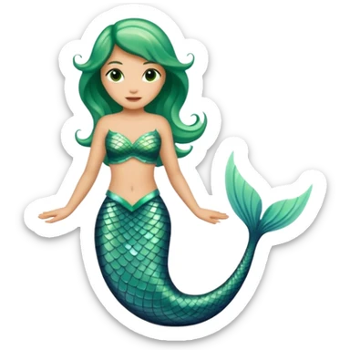 siren aesthetic fin green sticker