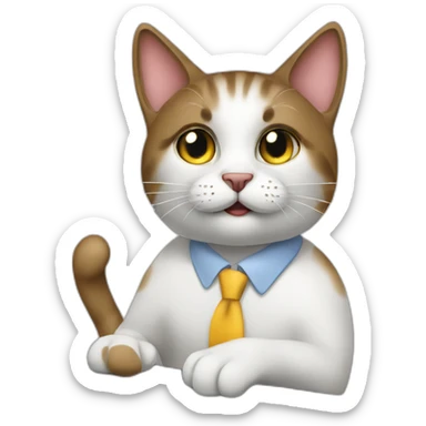 Siames cat working in a callcenter sticker