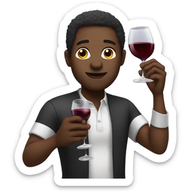 Black man drinking wine thank you sticker