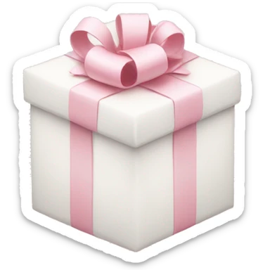 Light pink and white present sticker