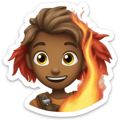 Fireheart wit rembow  sticker