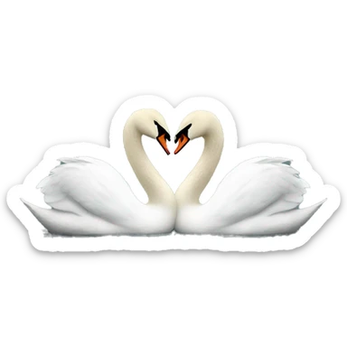 2 swans making a heart sticker