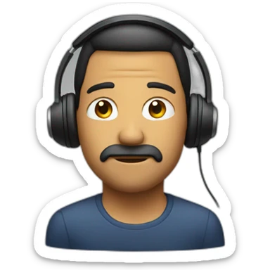 man waering headphone sticker