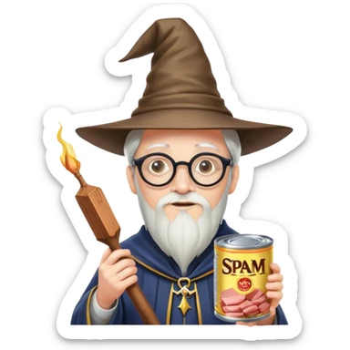 spam meat history historian wizard sticker