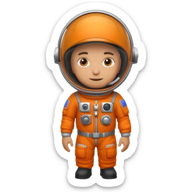 Engineer in an orange astronaut suit sticker