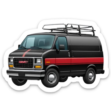 I need an emoji depicting the A-Team's van. this is a GMC Vandura with a front grill, and a diagonal stripe coming from the door, it is not a VW van sticker