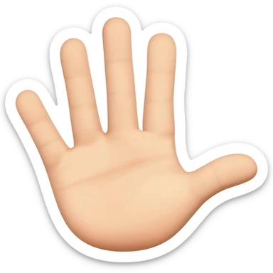 palm with four fingers up and folded thumb sticker