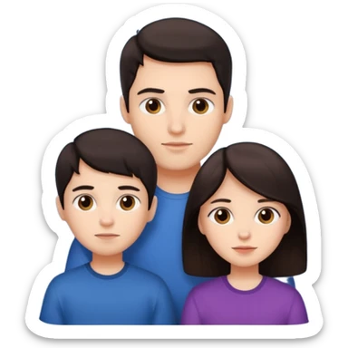 Brother ans sister, white skin, dark hair sticker