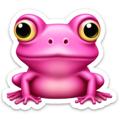 Pink frog with a bow on its head sticker