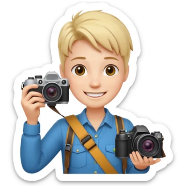 Create an happy photographer sticker