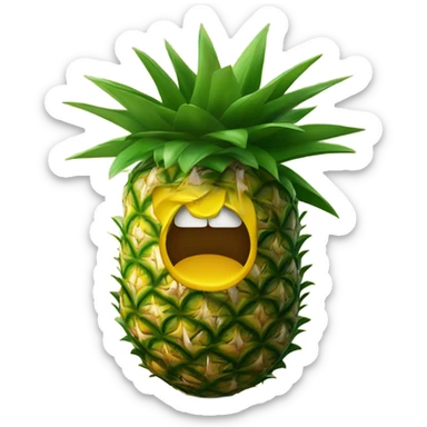 Inverted pineapple sticker