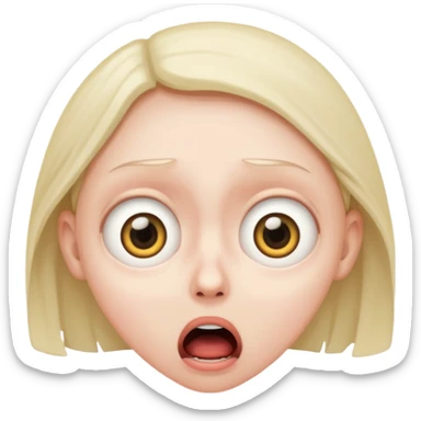 Frightened face emoji sticker