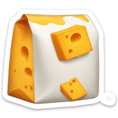 a bag of cheddar cheese sticker