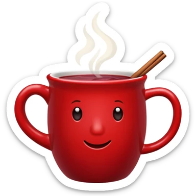 mulled wine emoji in red mug sticker