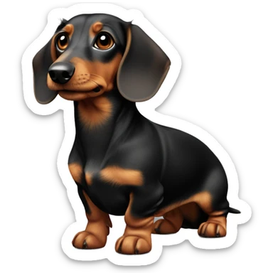 black light brown wire-haired dachshund from the front sticker