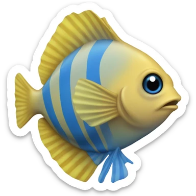 Flounder yellow fish with blue stripes  sticker