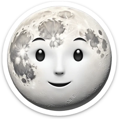 1/4 white moon in black sky sticker