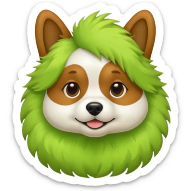 Green pistachio color fur dog sticker