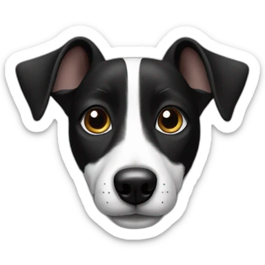 Black and white jack russel with raised ears sticker
