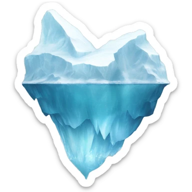A realistic iceberg with shape of a heart sticker