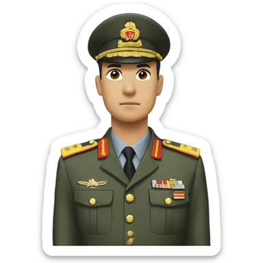 Design emojis or stickers for Discord representing China army ranks: Private, Corporal, Sergeant, Lieutenant, Captain, Major, Colonel, General, and Field Marshal. Use military colors and distinct insignia for each rank.”  sticker