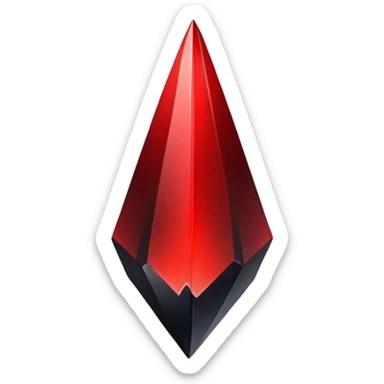 Black-red-crimson-gradient obsidian shard sticker