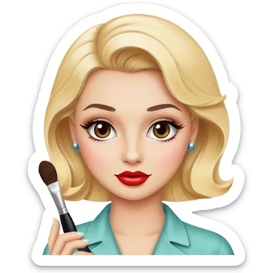 blonde makeup artist, 1950's sticker