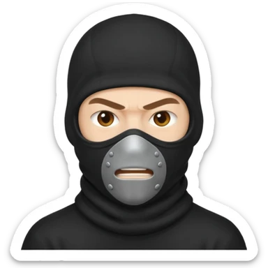 angry man in balaclava sticker