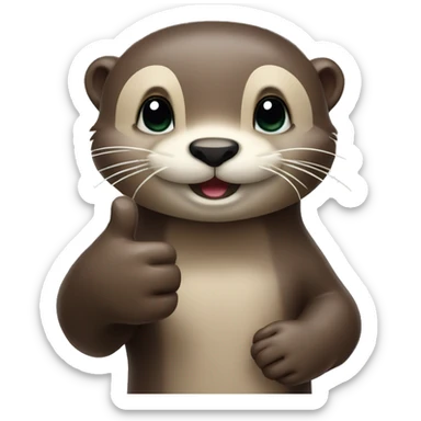  Cute otter two thumbs up sticker